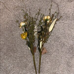 Primitive Yellow and Green Faux Floral Arrangement